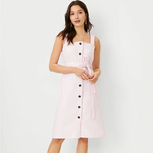 Ann Taylor | Dresses | Ann Taylor Button Linen Blend Sheath Dress | Poshmark